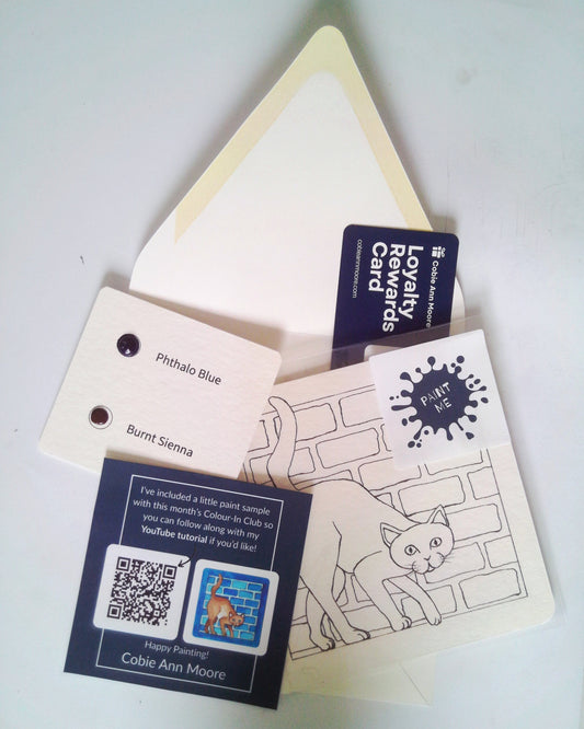 Curious Cat (Colour-In)