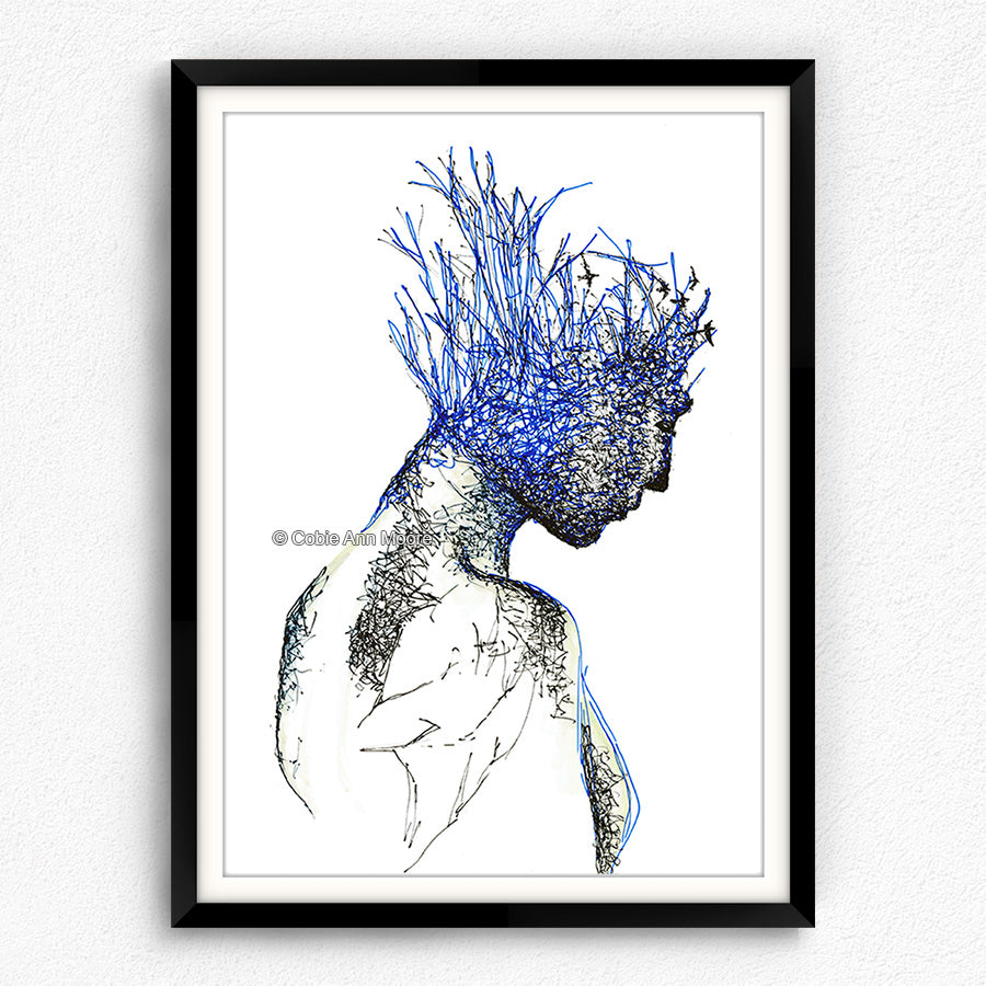 Neuroplasticity print in a A2 black frame