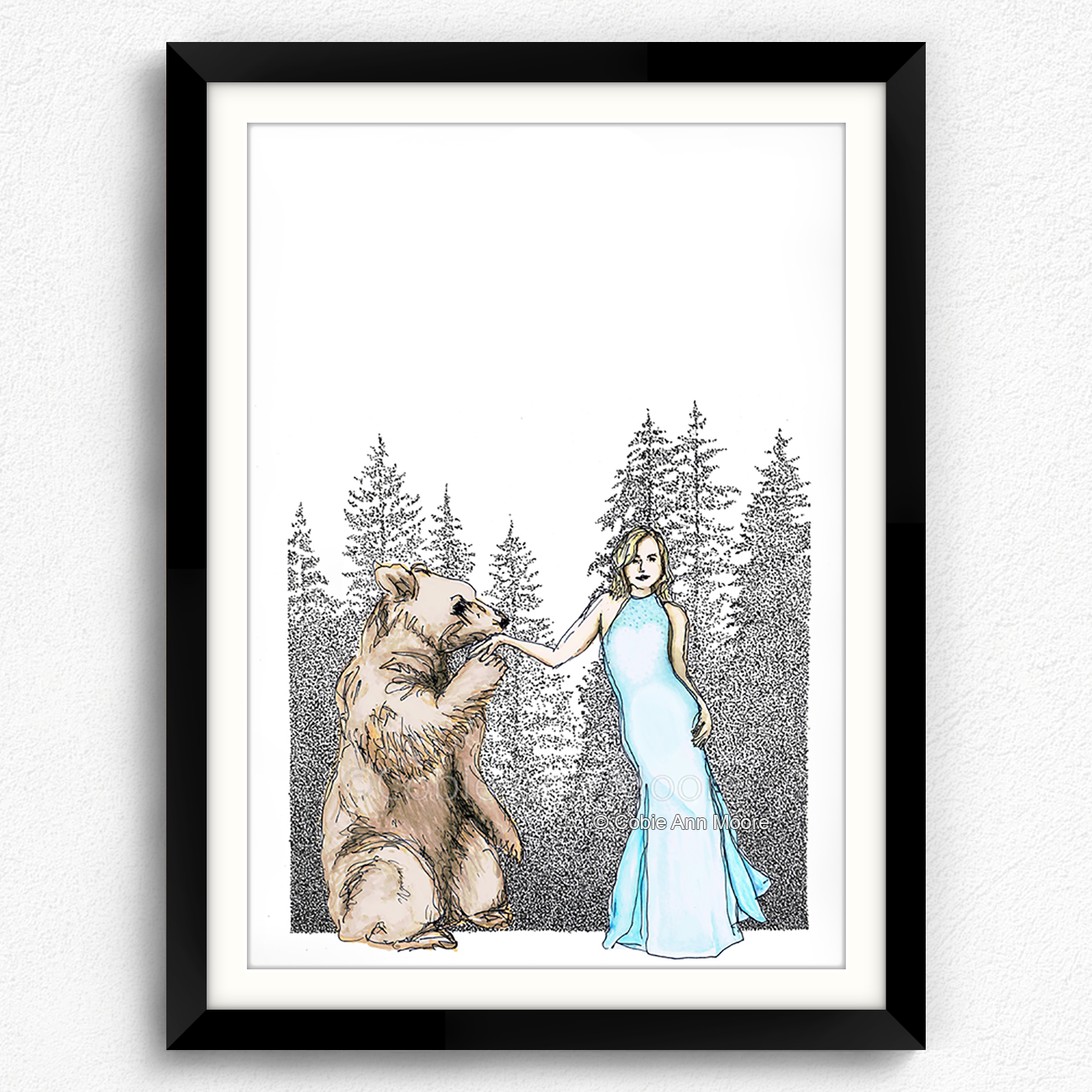 Bare print in a black A3 frame