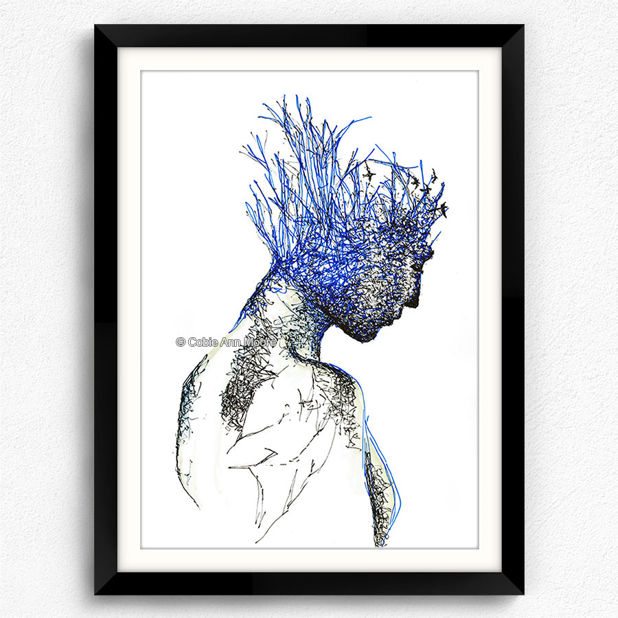 Neuroplasticity print in a A3 black frame