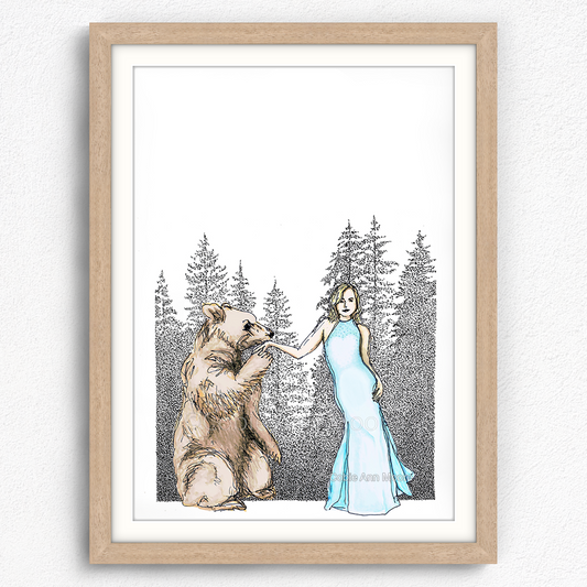 Bare print in a raw oak A3 frame