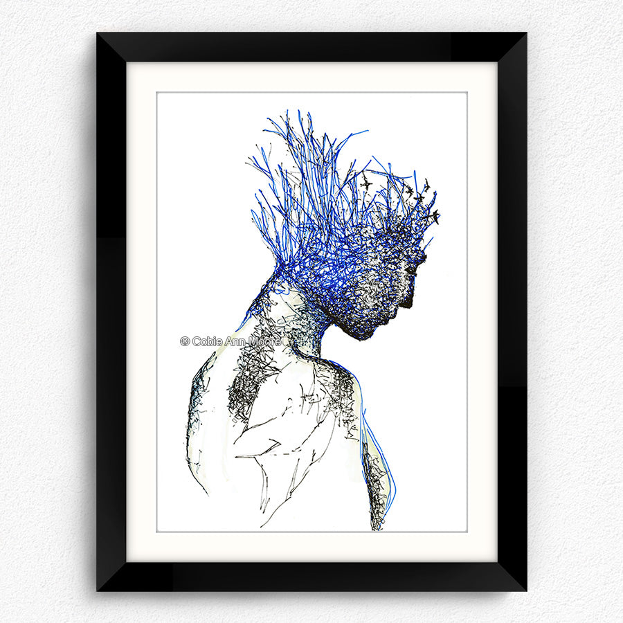 Neuroplasticity print in a A4 black frame