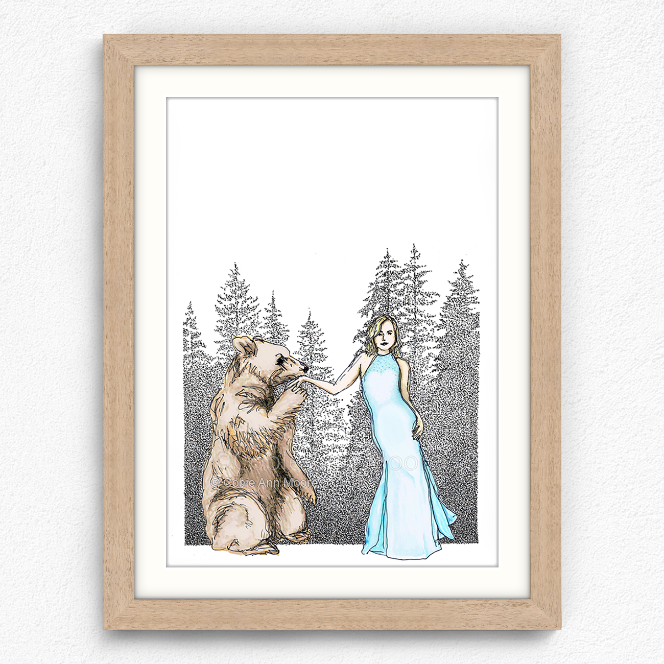 Bare print in a raw oak A4 frame