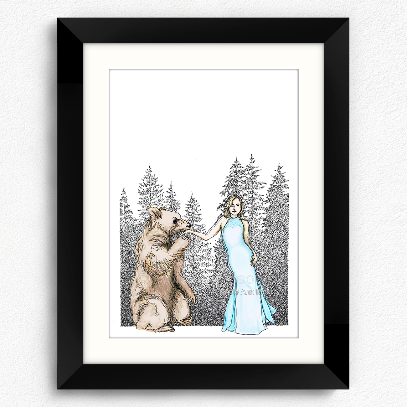 Bare print in a black A5 frame