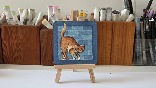 October Mini Artwork: Curious Cat