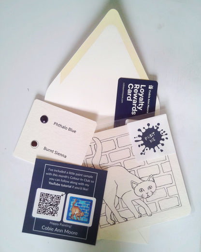 Curious Cat (Colour-In)