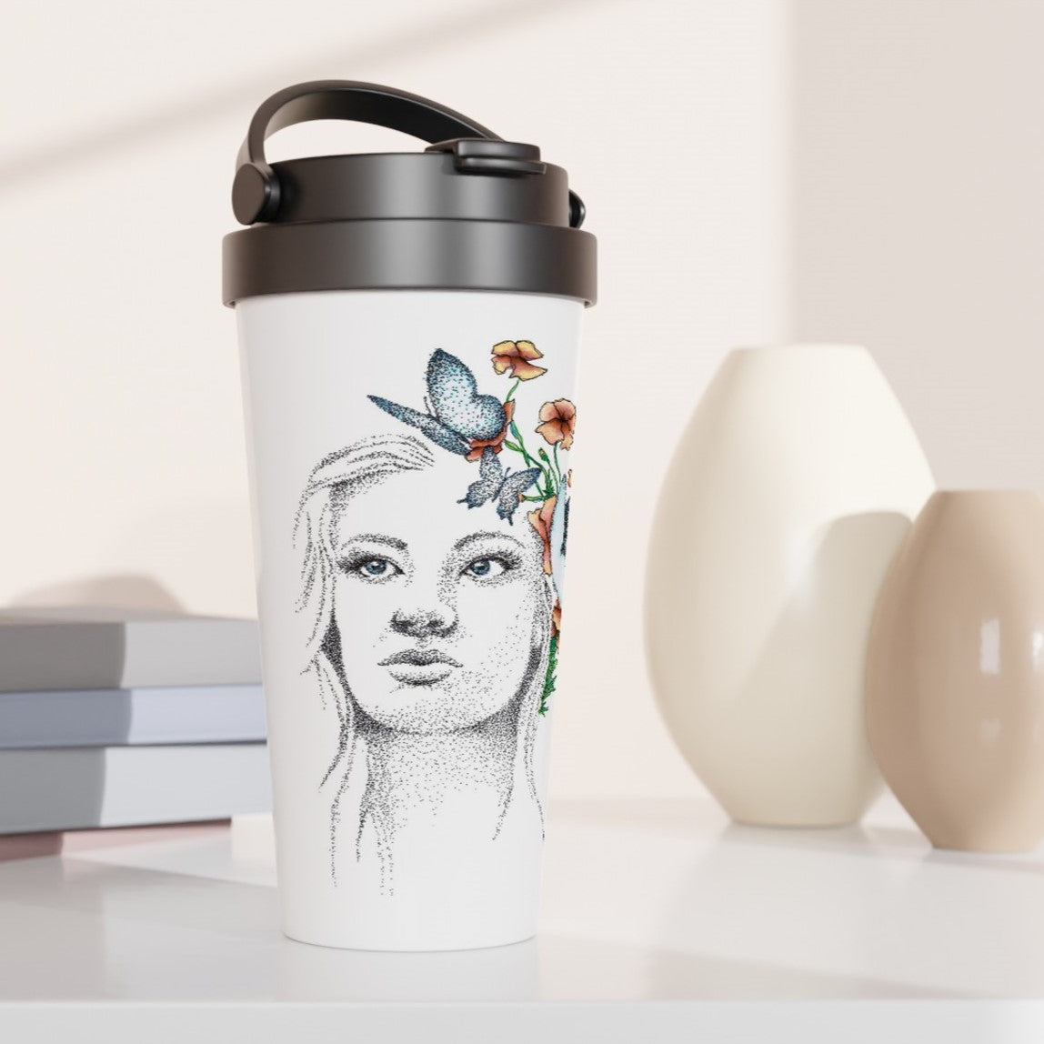 Blue Butterflies Travel Mug