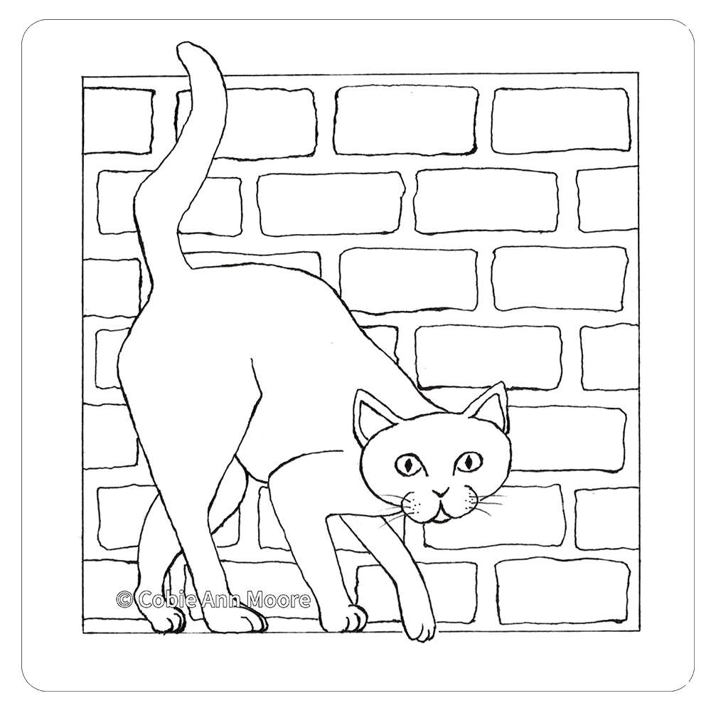 Curious Cat (Colour-In)