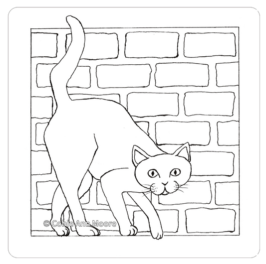 Curious Cat (Colour-In)